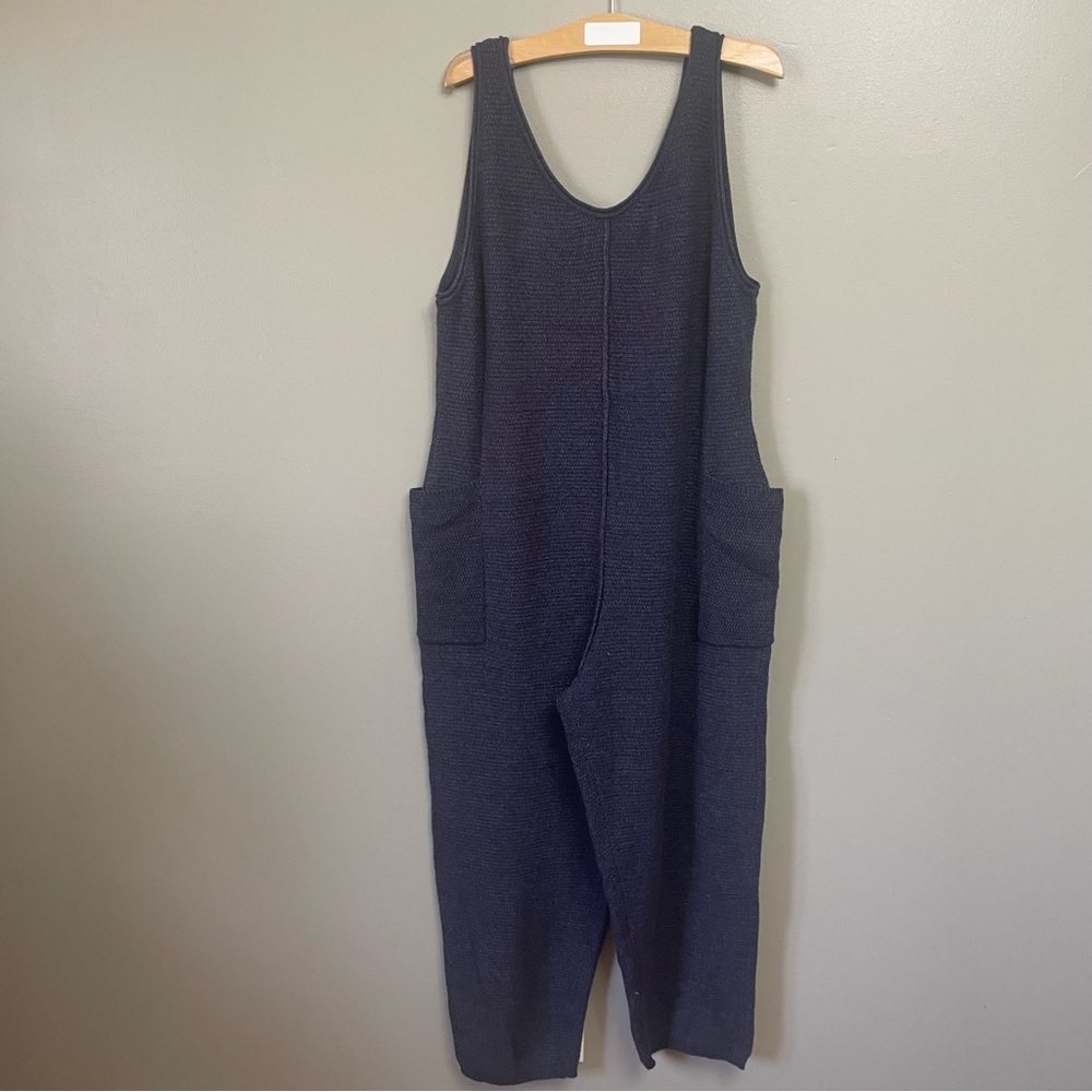 WIHOLL Casual Loose Knit Jumpsuits VNeck with Pocket and Long Pants Overall5